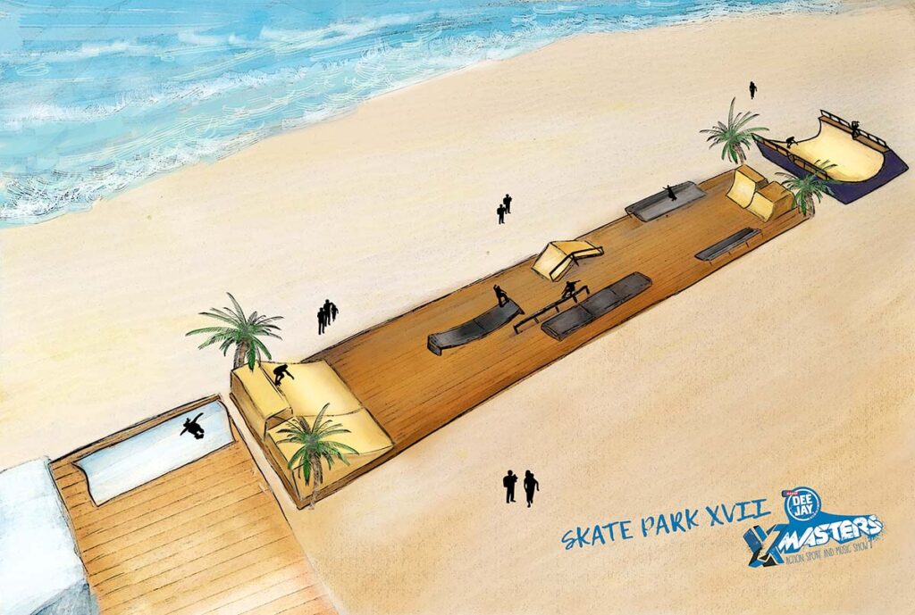 Deejay-Xmasters-Skatepark set up 2017